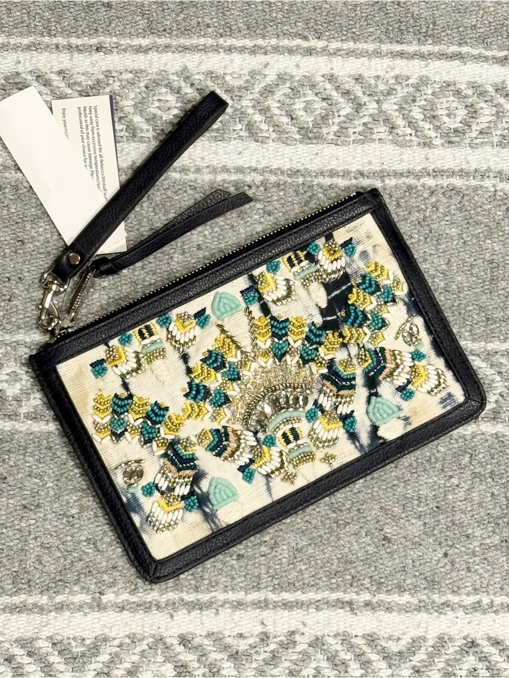 Embellished Wristlet - Navy & Gold